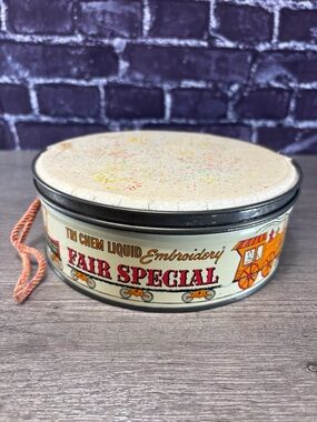 Vintage Tri Chem Fair Special Embroidery Tin Embroidery Hoop